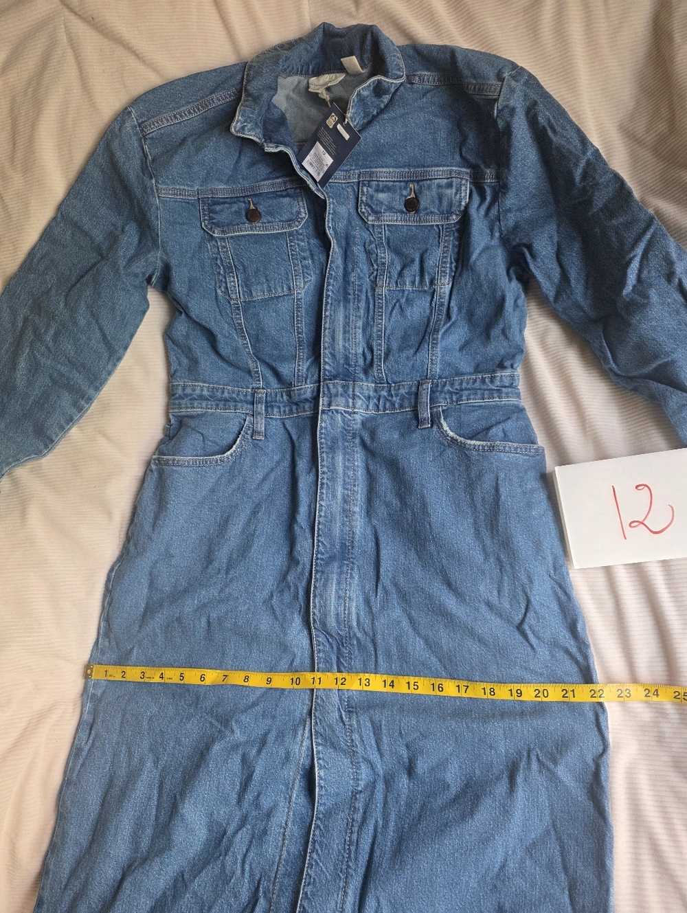 Universal Thread Women's Long Sleeve Denim Maxi Shirtdress Medium Blue Nwt - Picture 13 of 16